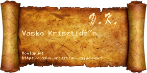 Vasko Krisztián névjegykártya